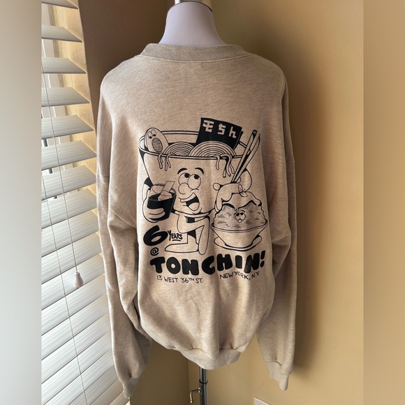 Tonchin Tops - NYC’s Iconic Tonchin Ramen House Oversized Graphic Sweatshirt in Large